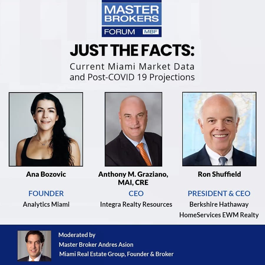 Master Broker Forum - Ana Bozovic, Anthony Graziano, Ron Shuffield - Miami Real Estate Market Data Covid Projections April 2020