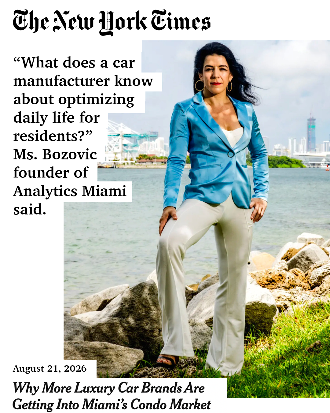Ana Bozovic in the New York Times discussing Miami branded condos